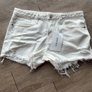 Frame Le Grand Garçon High Waist Cutoff Denim Shorts